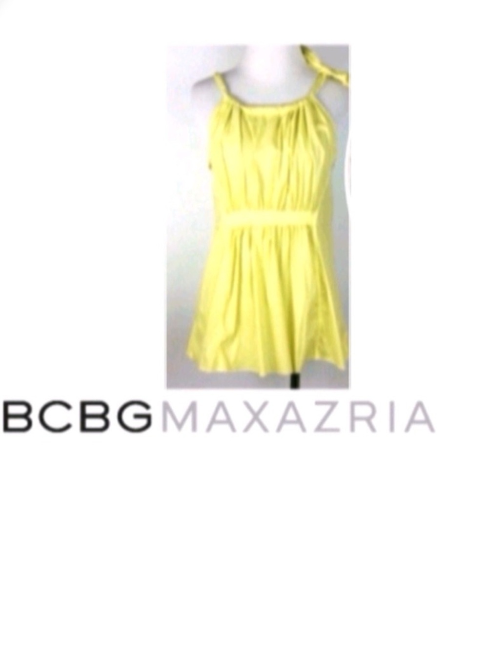 BCBGMAXAZRIA Chartreuse Sleeveless halter blouse